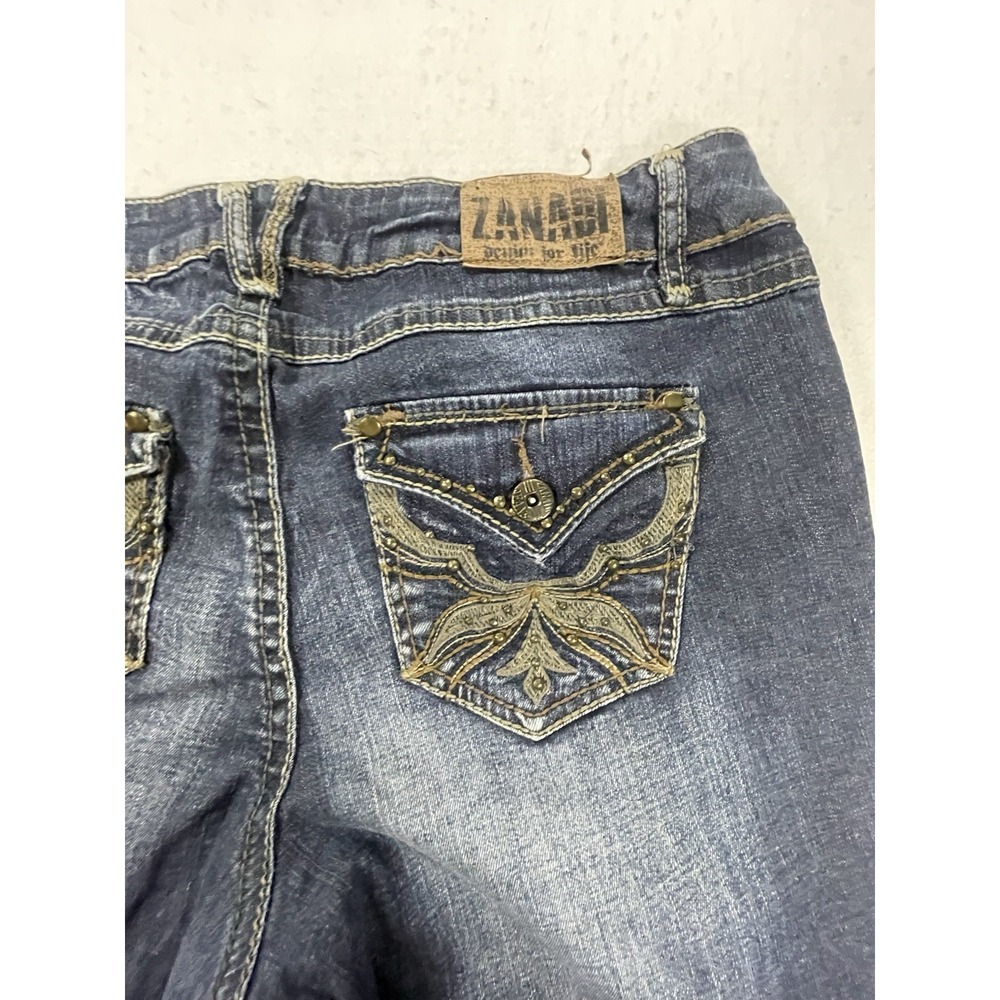 Zana Di Jeans Women 18 Blue High Rise Classic Faded Wide Leg Stretch Denim Boho